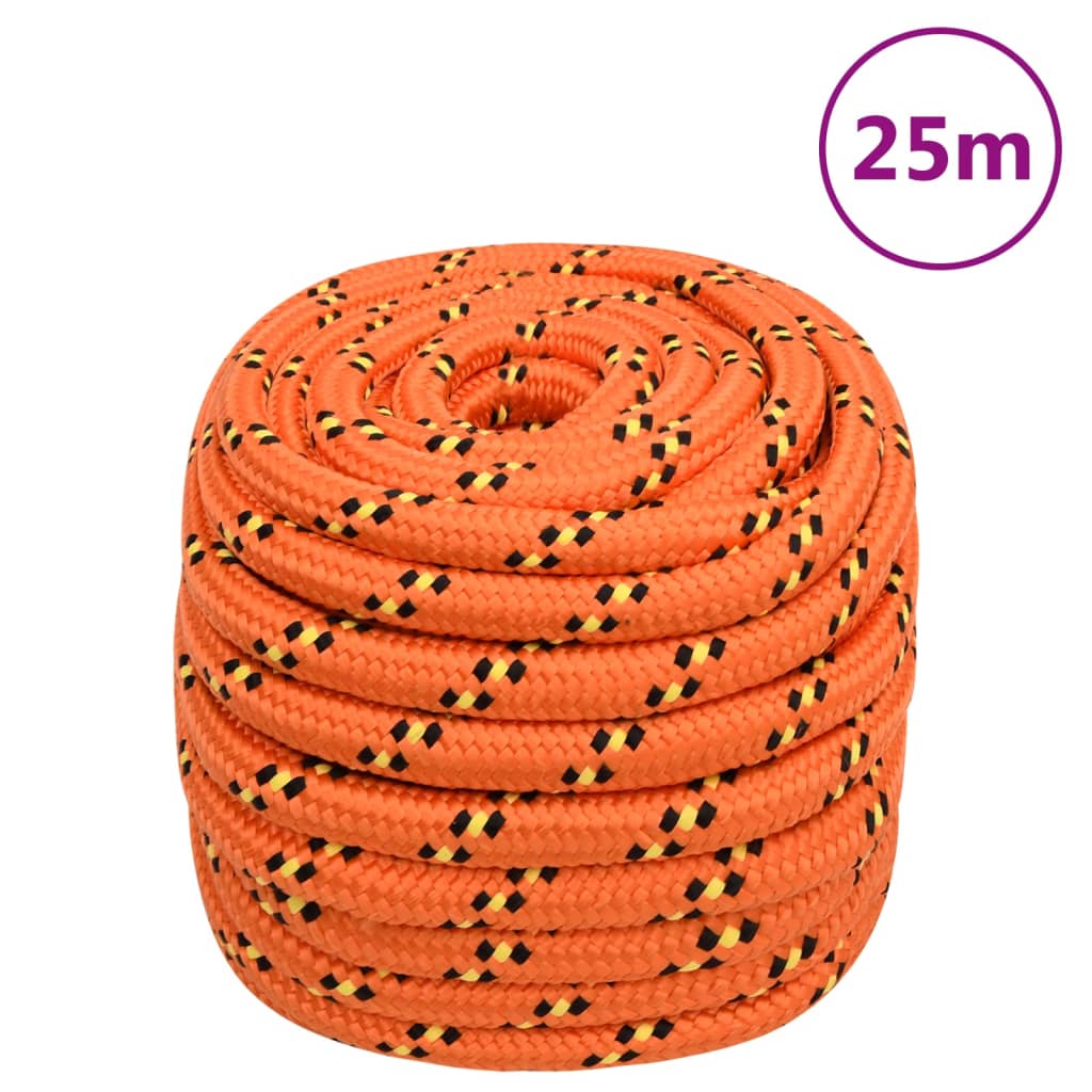 Båttau oransje 20 mm 25 m polypropylen vidaXL