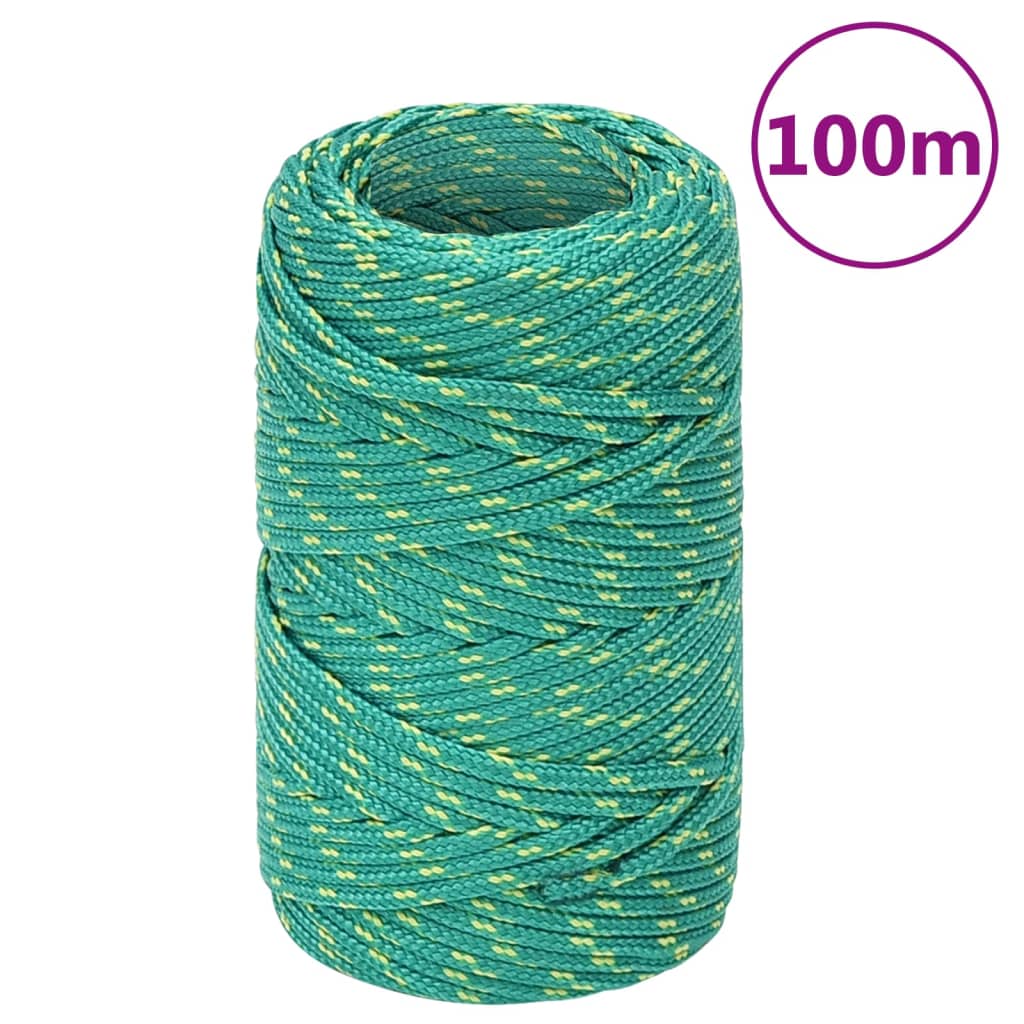 Båttau grønn 2 mm 100 m polypropylen