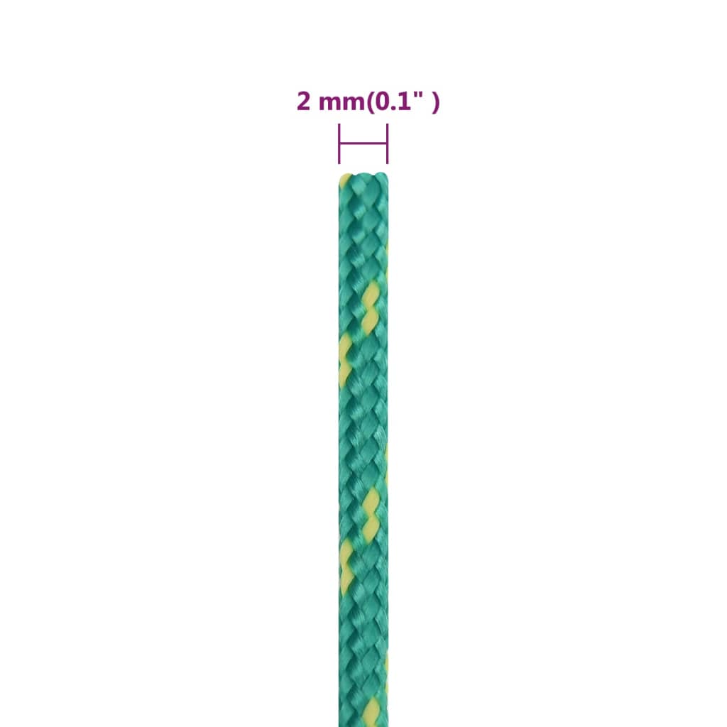 Båttau grønn 2 mm 100 m polypropylen