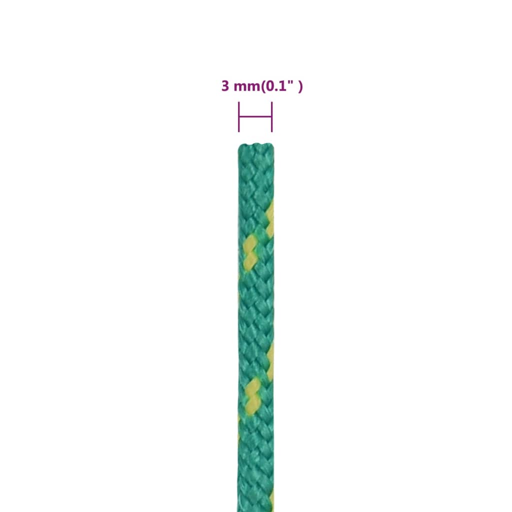 Båttau grønn 3 mm 25 m polypropylen