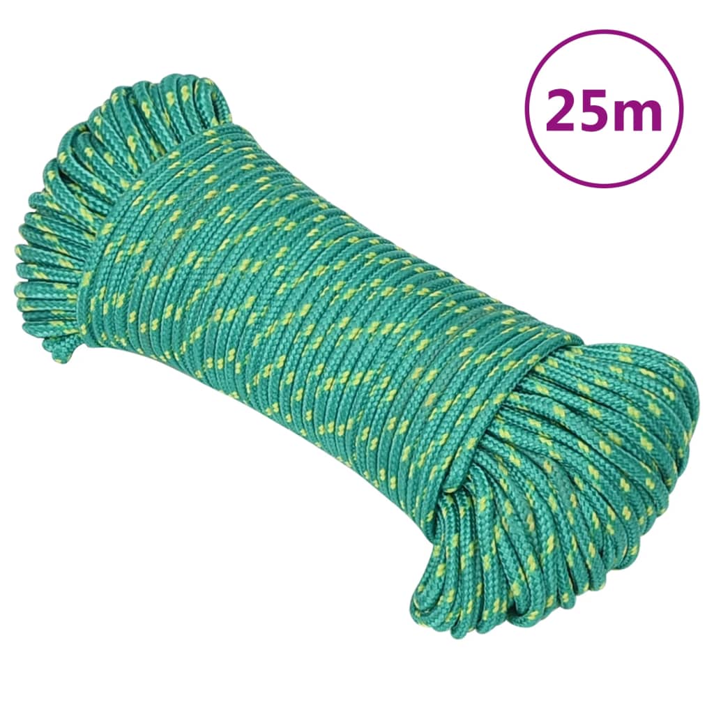 Båttau grønn 5 mm 25 m polypropylen