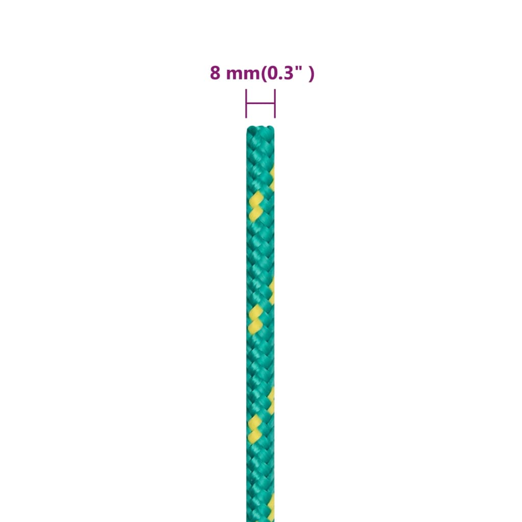 Båttau grønn 8 mm 25 m polypropylen