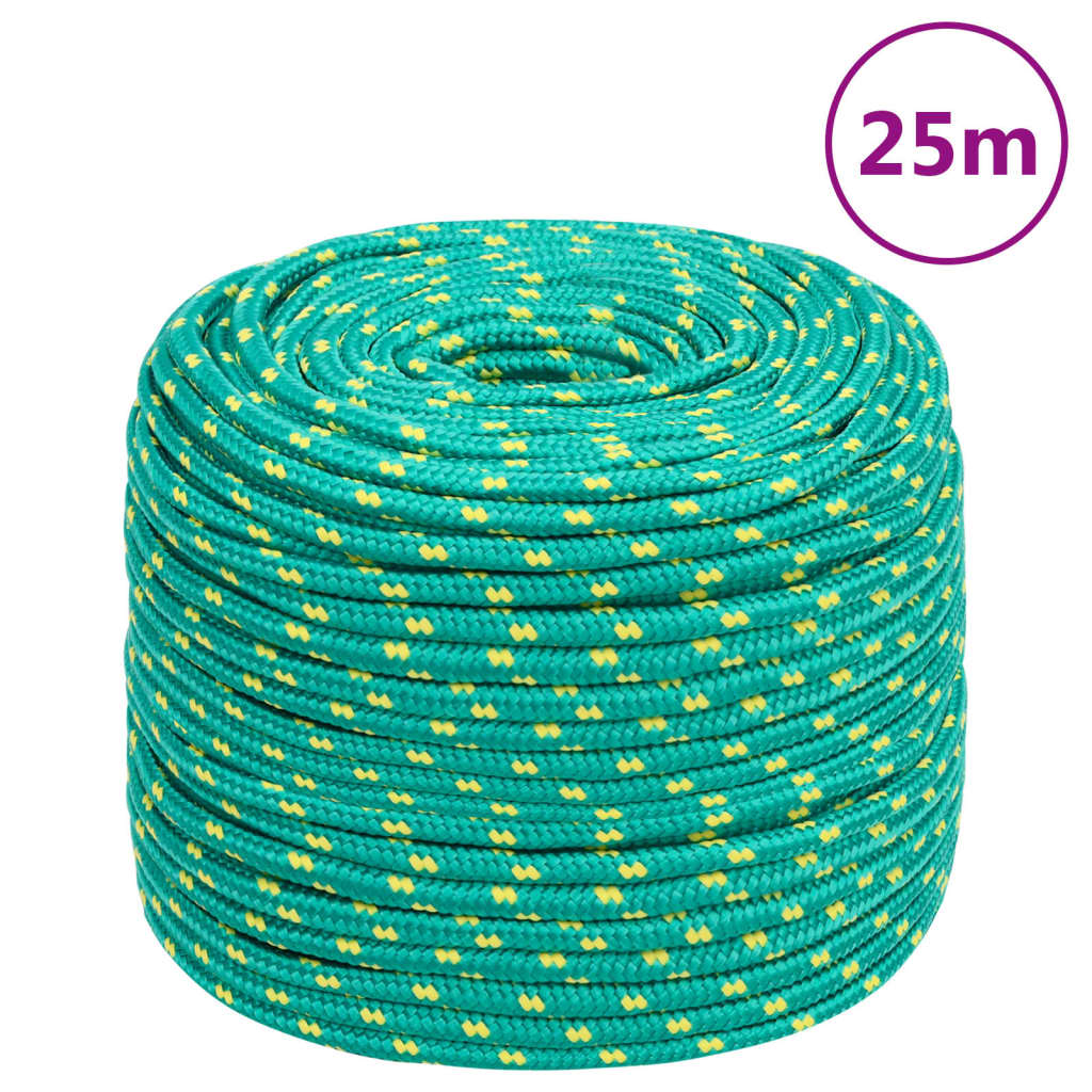 Båttau grønn 10 mm 25 m polypropylen vidaXL