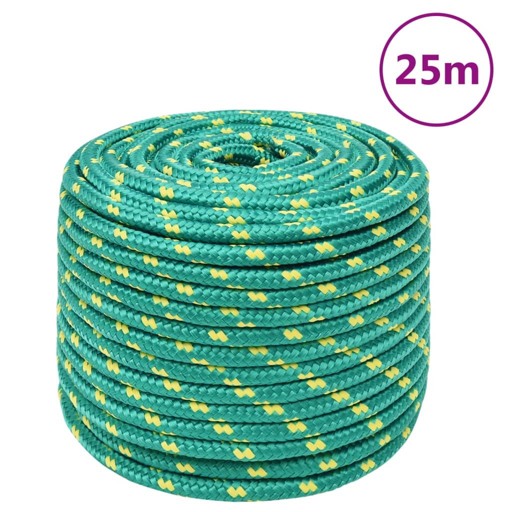 Båttau grønn 12 mm 25 m polypropylen