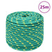 Båttau grønn 12 mm 25 m polypropylen