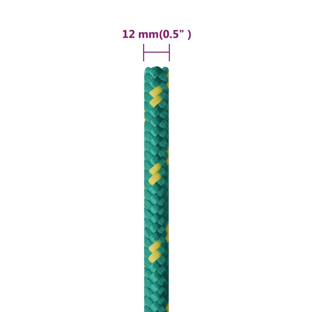 Båttau grønn 12 mm 25 m polypropylen