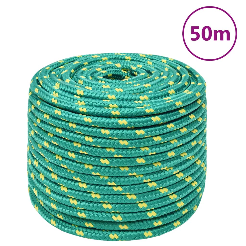 Båttau grønn 12 mm 50 m polypropylen