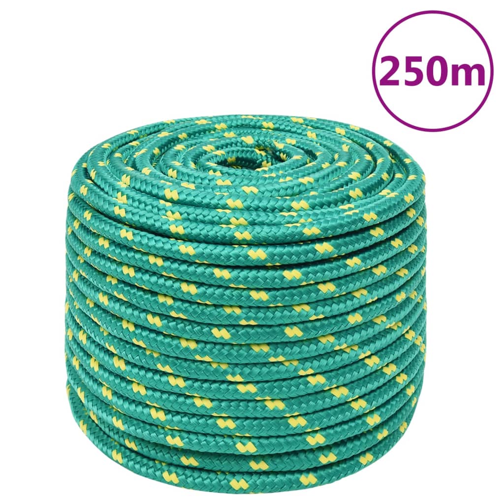 Båttau grønn 14 mm 250 m polypropylen vidaXL