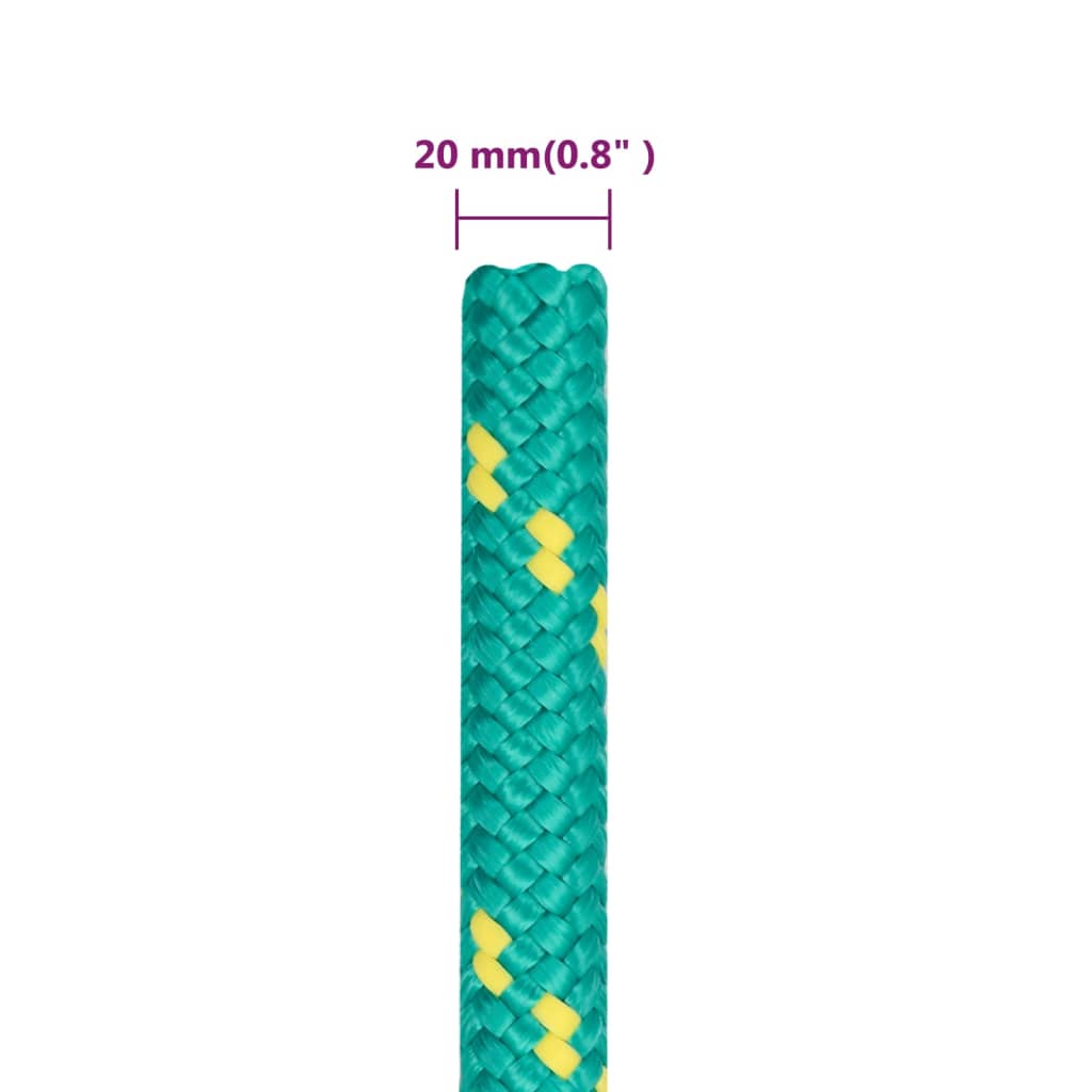 Båttau grønn 20 mm 25 m polypropylen vidaXL