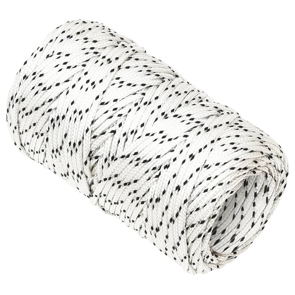 Flettet båttau hvit 2 mm x 25 m polyester