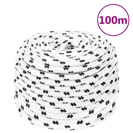 Arbeidstau hvit 10 mm 100 m polyester