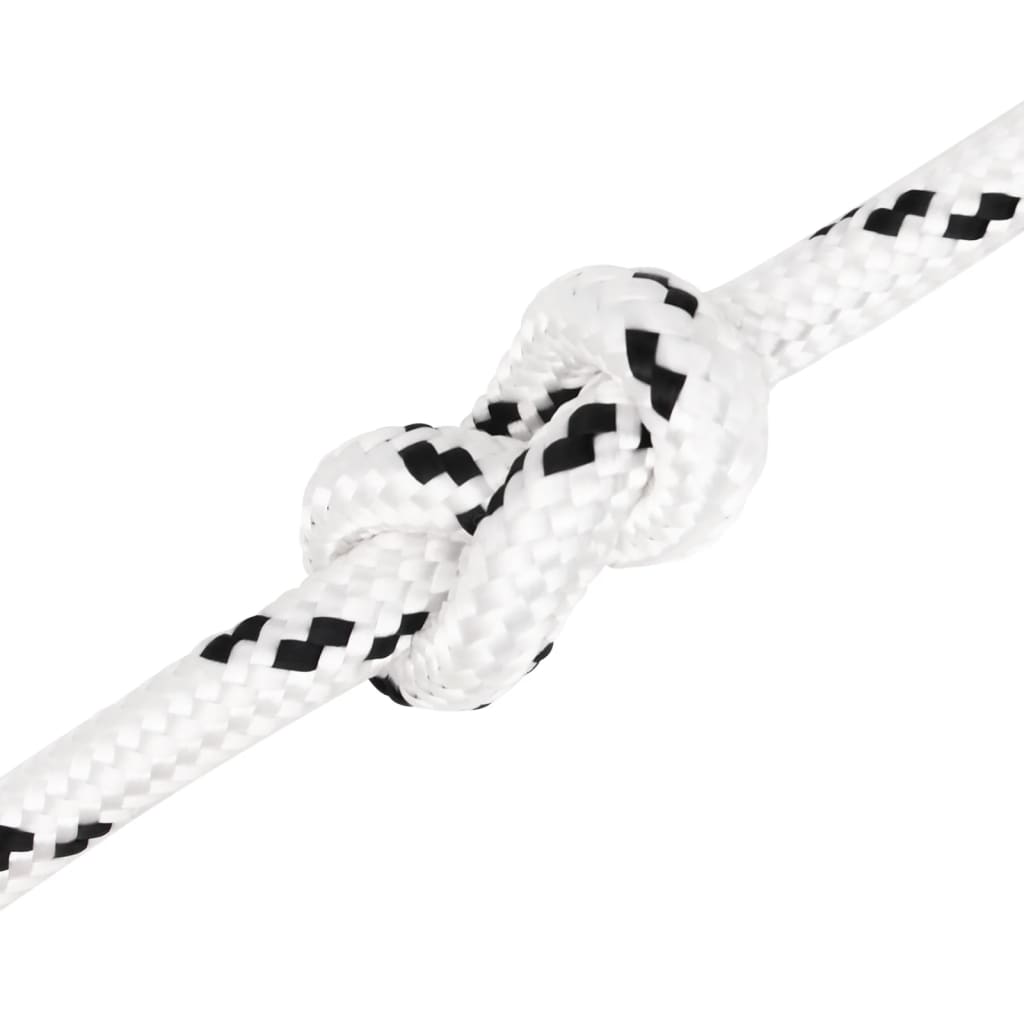 Flettet båttau hvit 14 mm x 25 m polyester