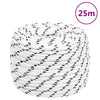 Flettet båttau hvit 14 mm x 25 m polyester