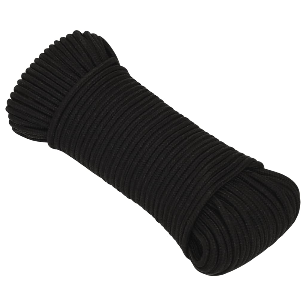 Arbeidstau svart 3 mm 100 m polyester