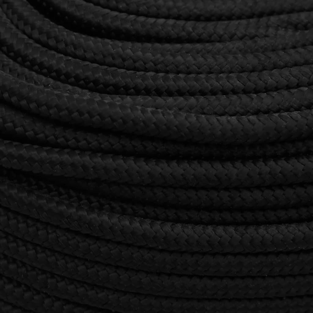 Arbeidstau svart 6 mm 250 m polyester