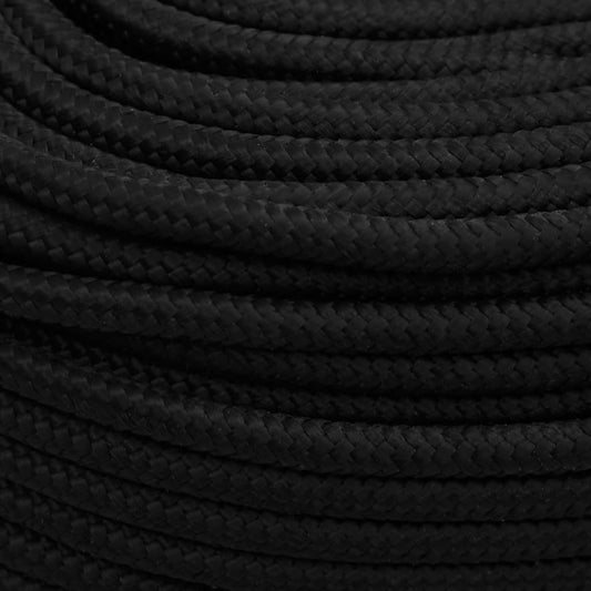 Arbeidstau svart 8 mm 25 m polyester