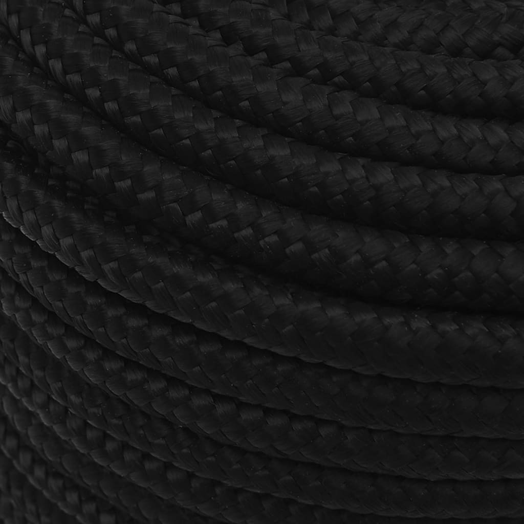Arbeidstau svart 14 mm 25 m polyester