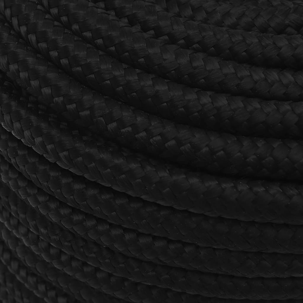 Arbeidstau svart 14 mm 100 m polyester