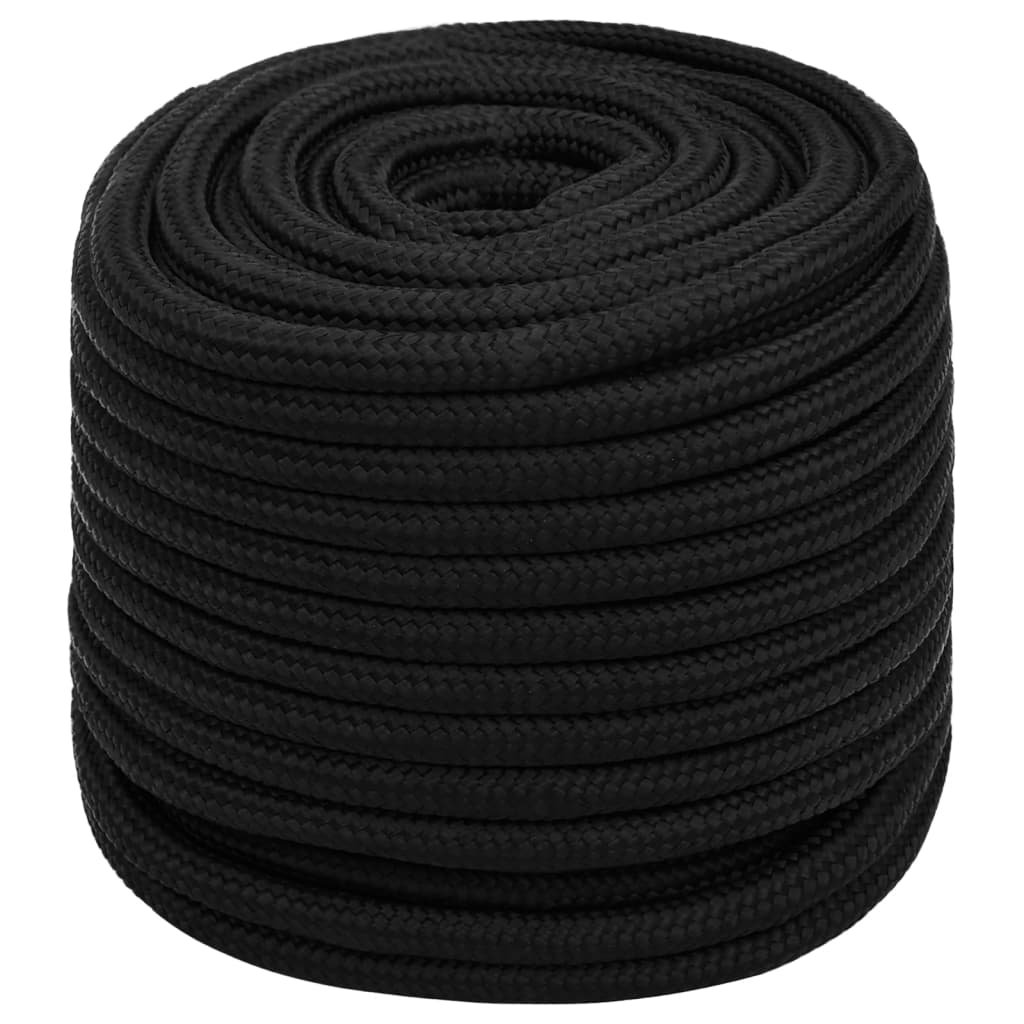 Arbeidstau svart 18 mm 25 m polyester