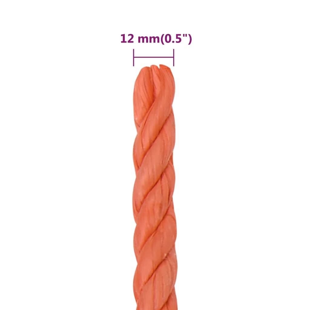 Arbeidstau oransje 12 mm 25 m polypropylen