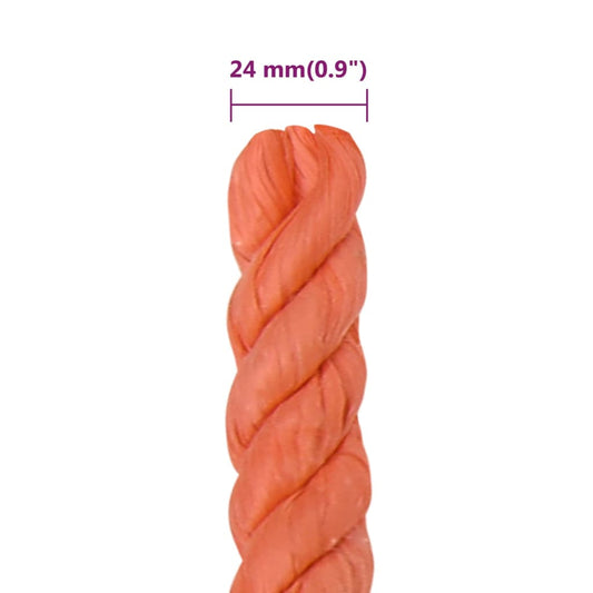Arbeidstau oransje 24 mm 50 m polypropylen
