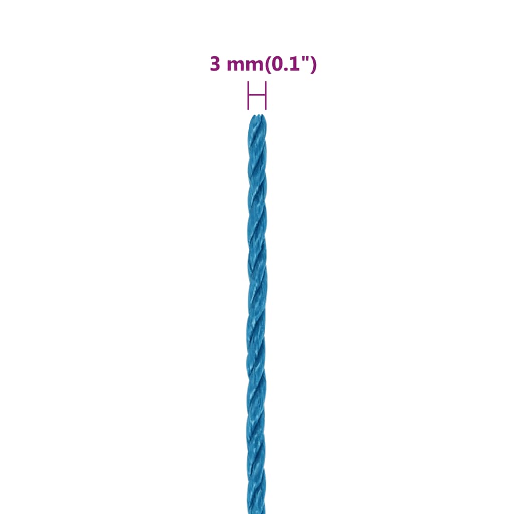 Arbeidstau blå 3 mm 100 m polypropylen