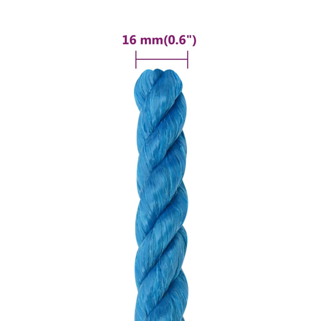 Arbeidstau blå 16 mm 25 m polypropylen