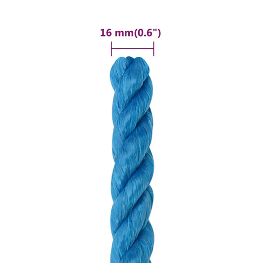 Arbeidstau blå 16 mm 25 m polypropylen