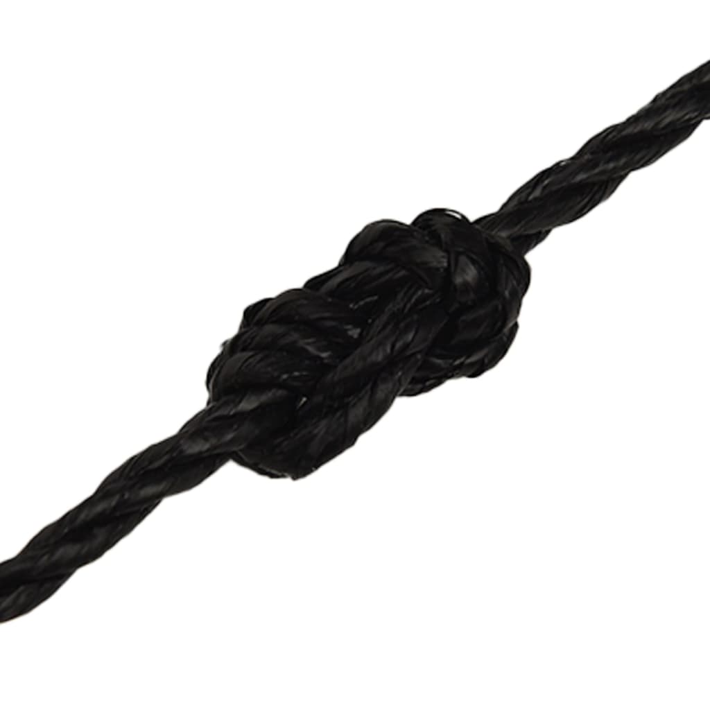 Arbeidstau svart 6 mm 100 m polypropylen