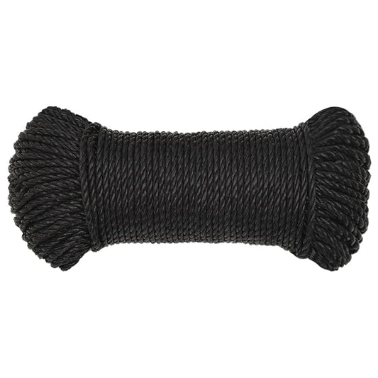 Arbeidstau svart 6 mm 250 m polypropylen