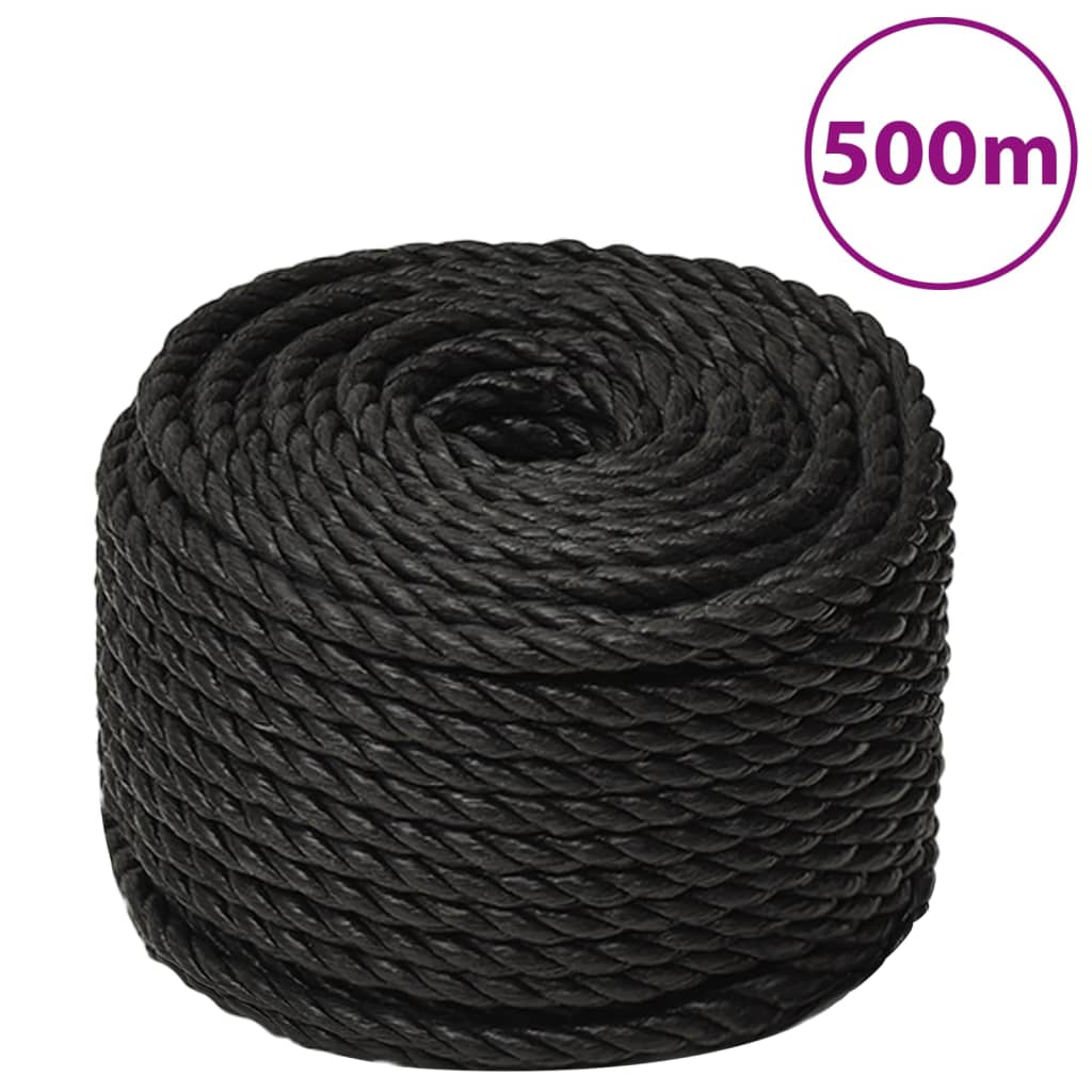 Arbeidstau svart 12 mm 500 m polypropylen