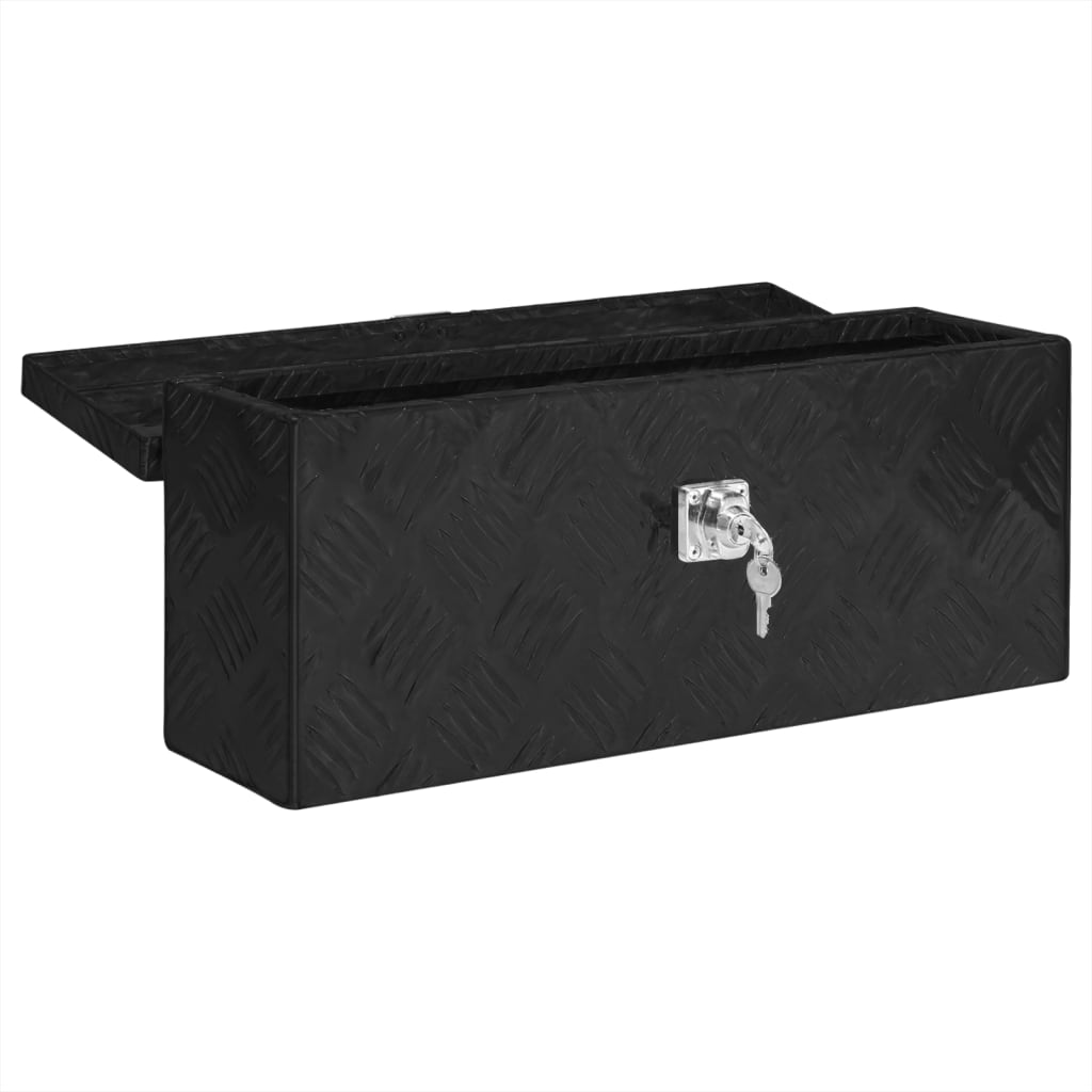 Oppbevaringsboks svart 50x15x20,5 cm aluminium