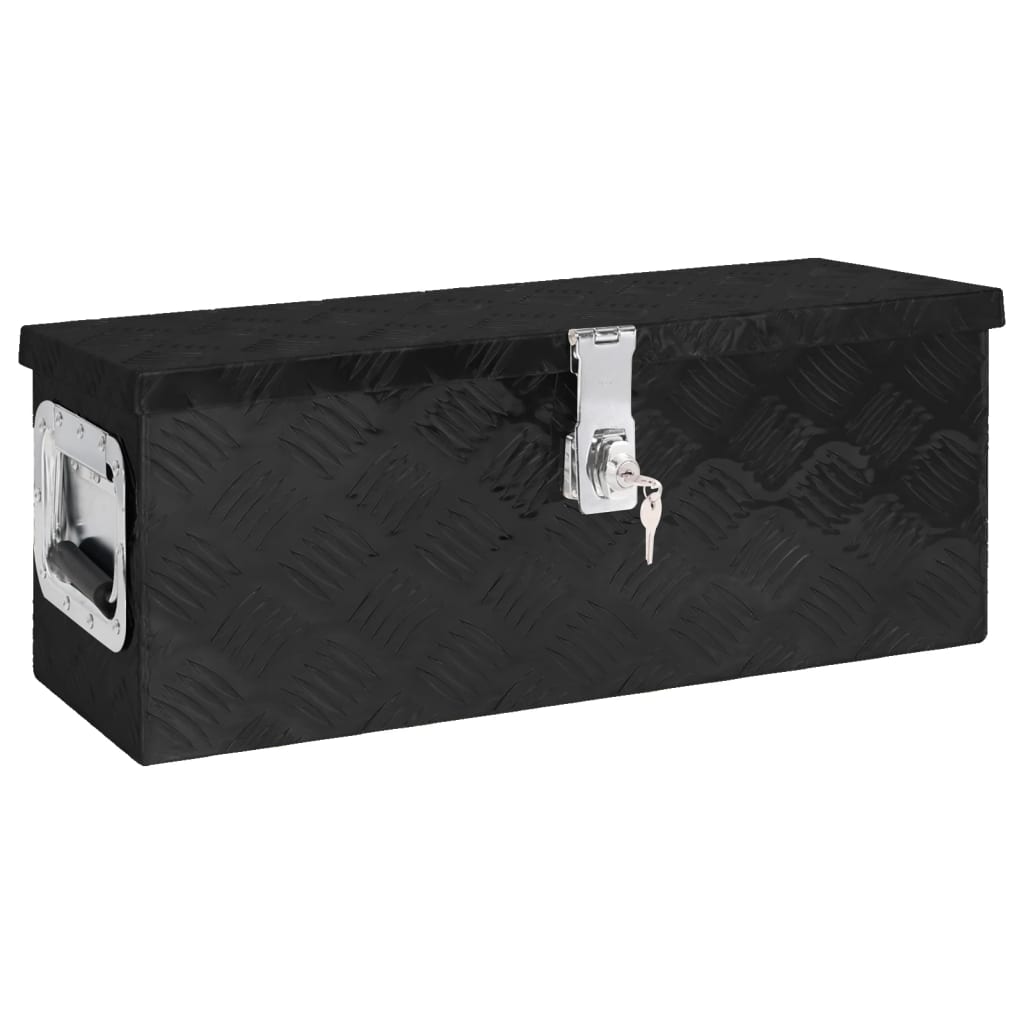 Oppbevaringsboks svart 60x23,5x23 cm aluminium