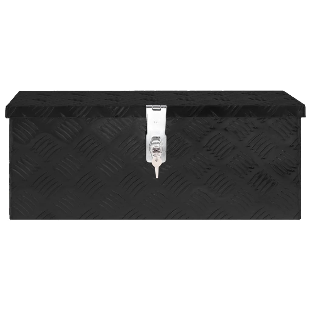 Oppbevaringsboks svart 60x23,5x23 cm aluminium