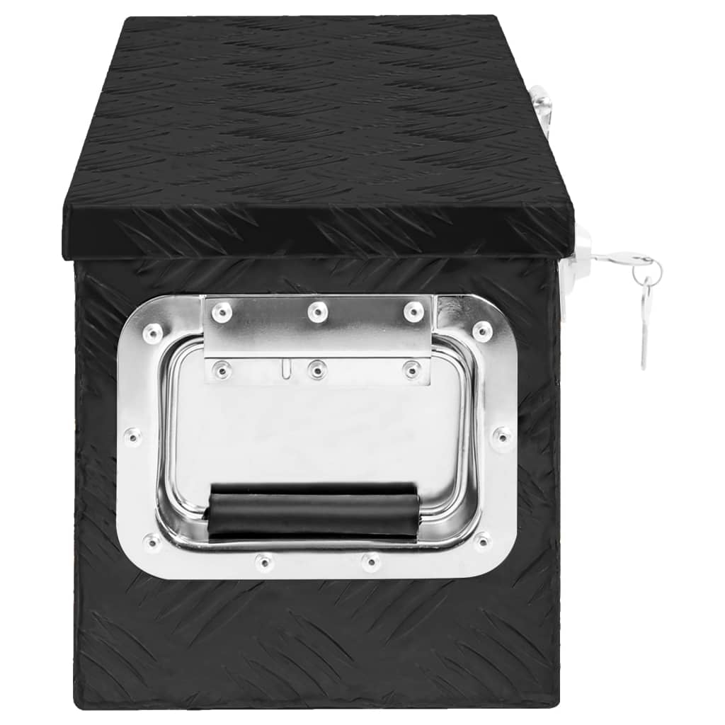 Oppbevaringsboks svart 60x23,5x23 cm aluminium