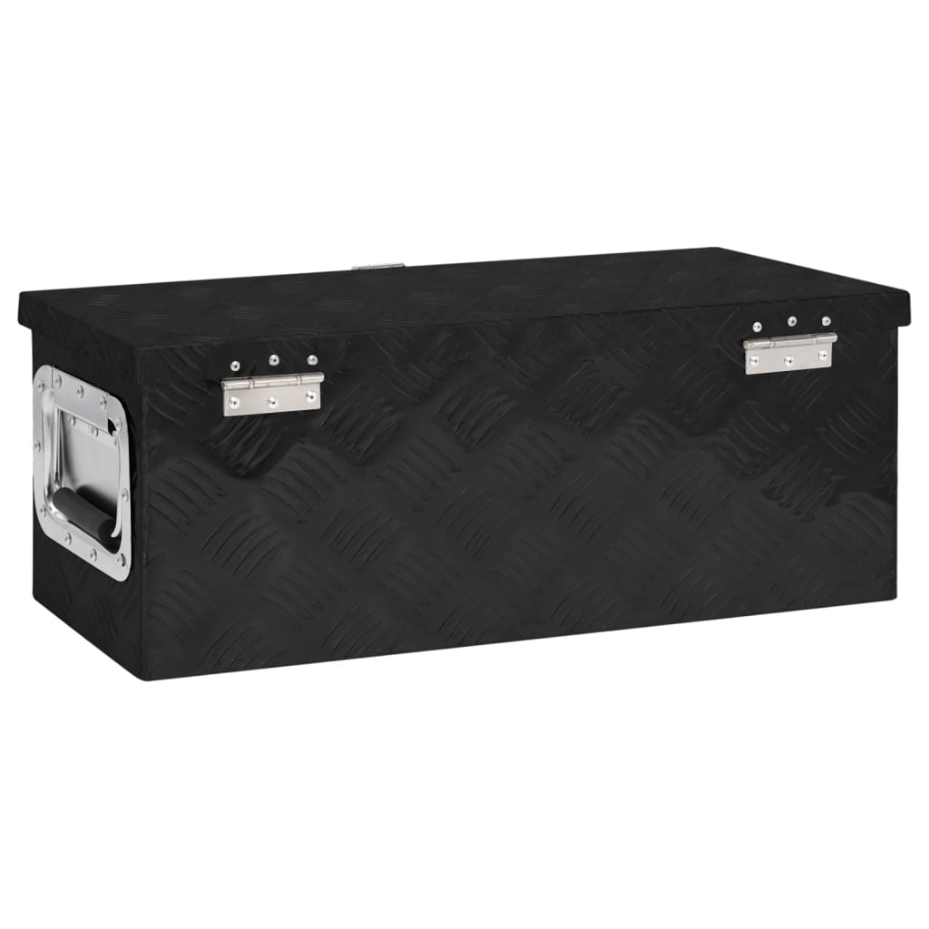 Oppbevaringsboks svart 60x23,5x23 cm aluminium