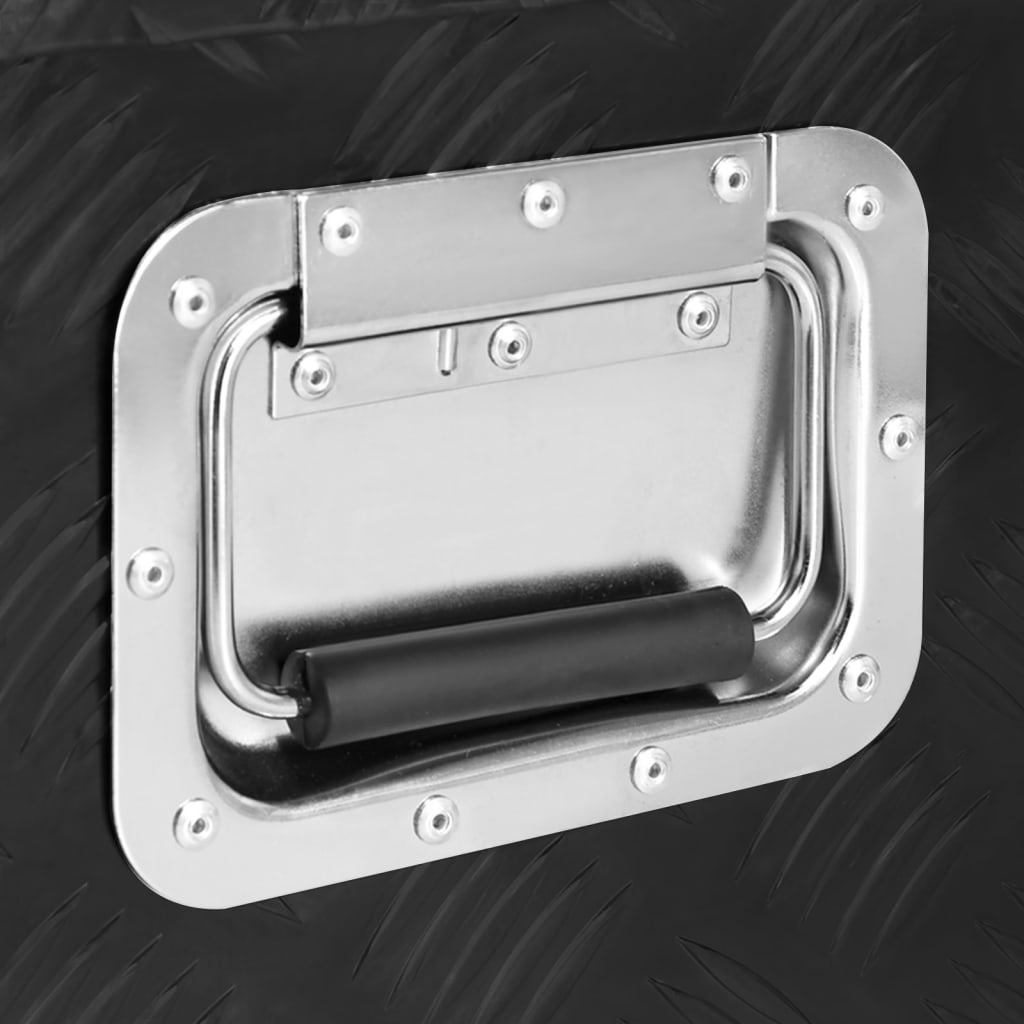 Oppbevaringsboks svart 60x23,5x23 cm aluminium