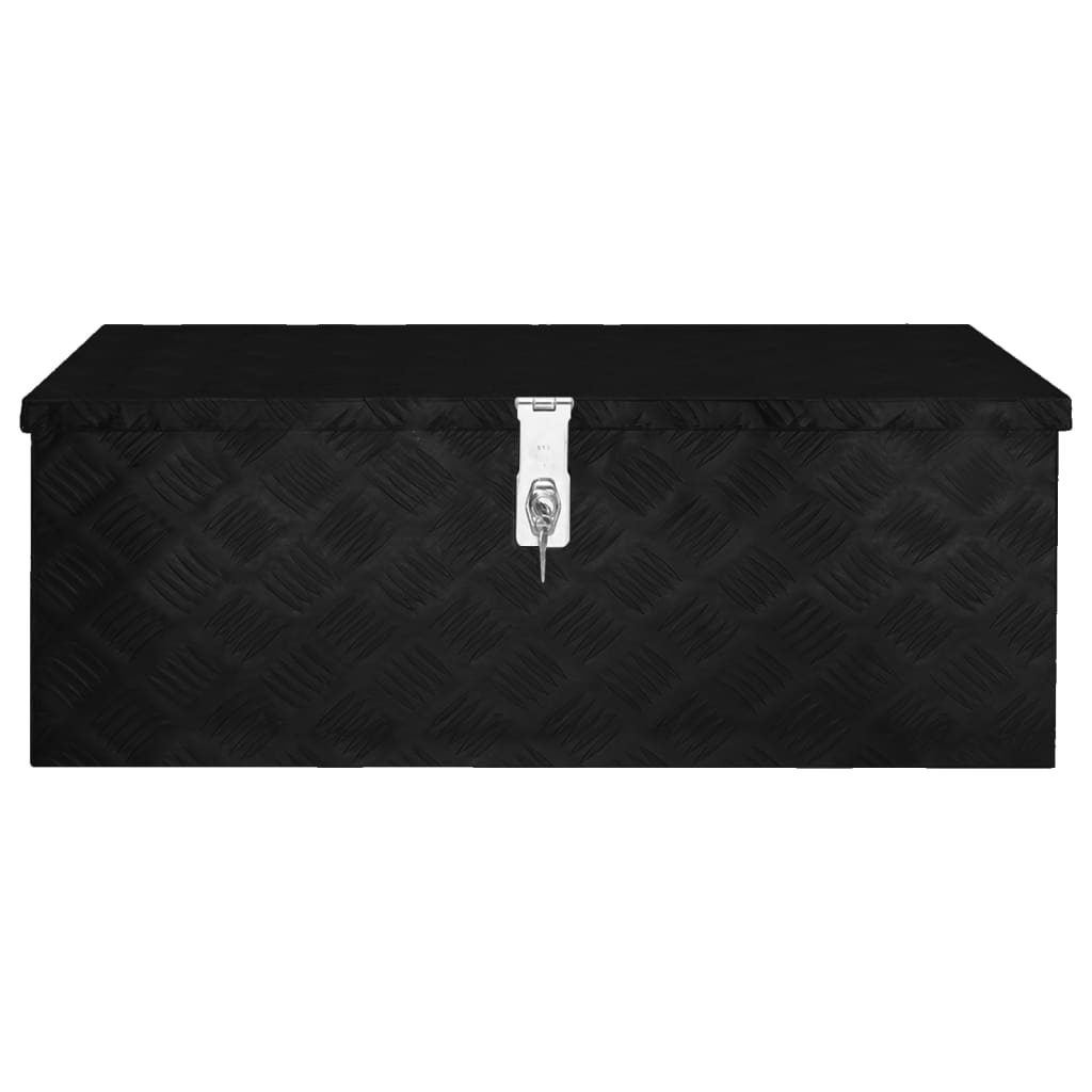 Oppbevaringsboks svart 80x39x30 cm aluminium