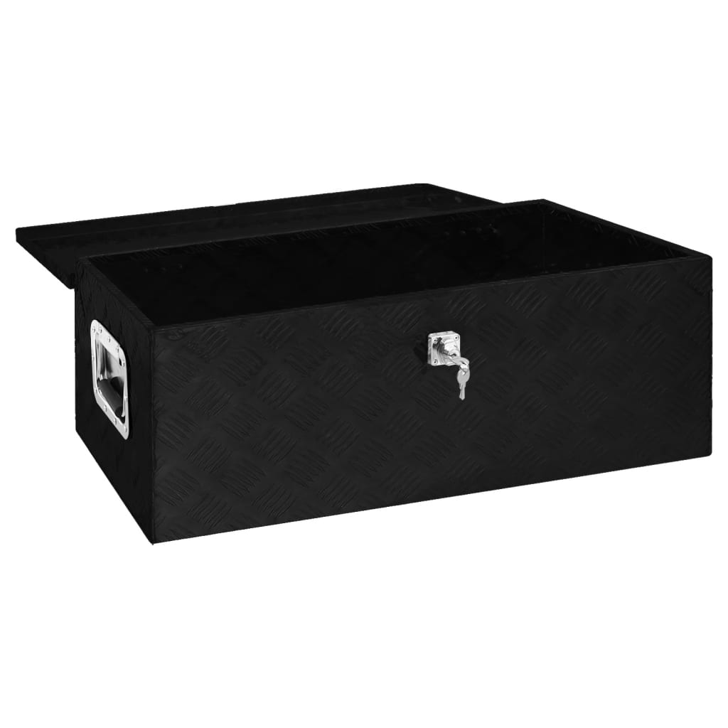 Oppbevaringsboks svart 80x39x30 cm aluminium