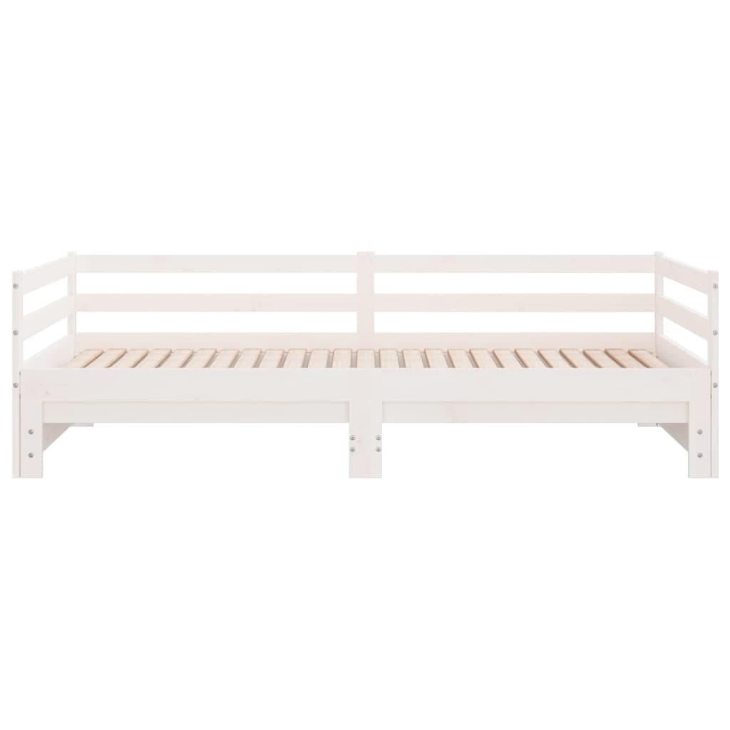 Uttrekkbar dagseng uten madrass hvit 90x190 cm