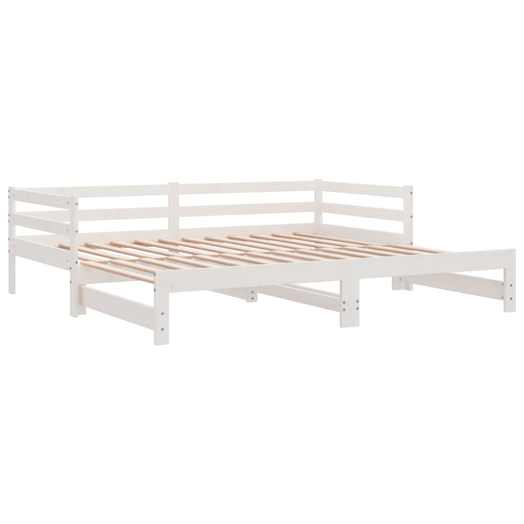 Uttrekkbar dagseng uten madrass hvit 80x200 cm