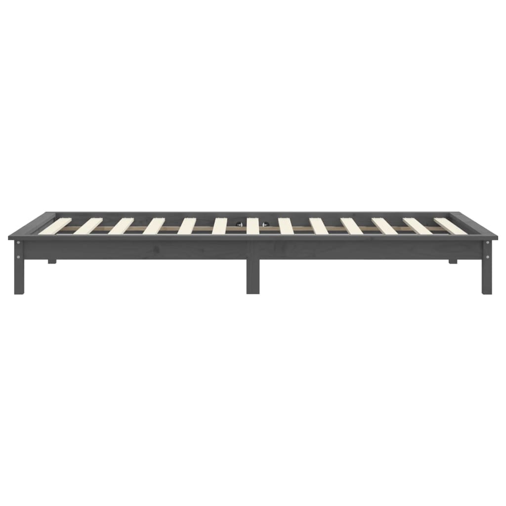 Sengeramme grå heltre furu 100x200 cm