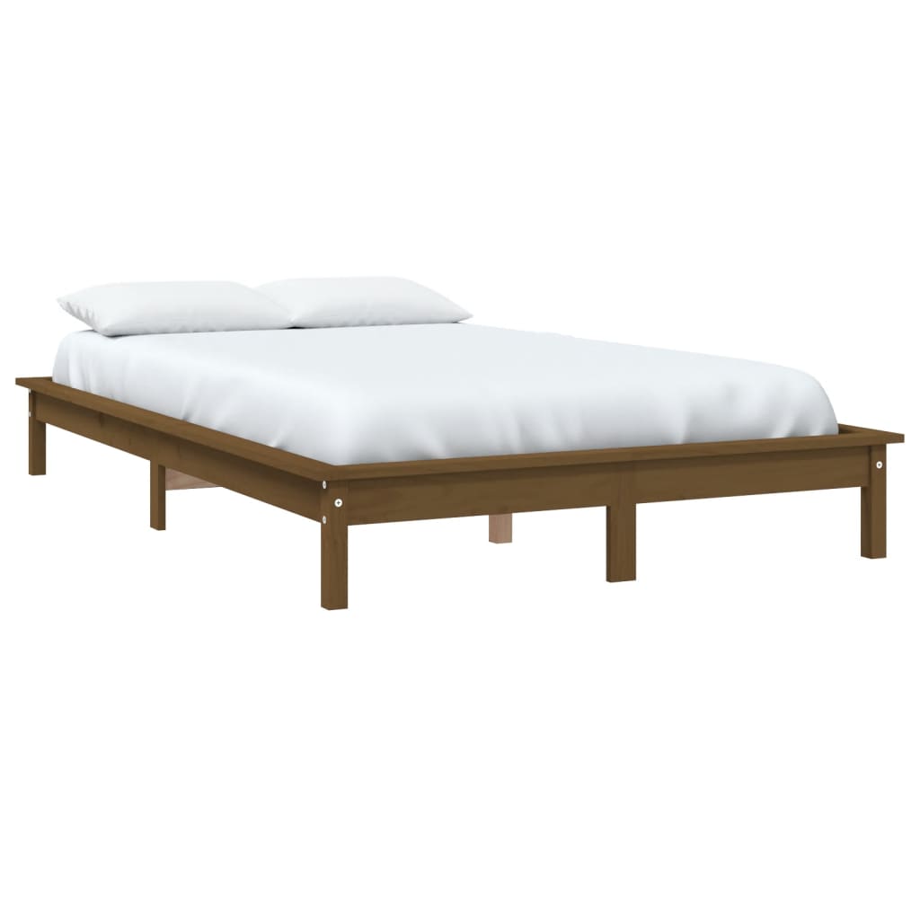 Sengeramme honningbrun 200x200 cm heltre furu