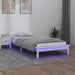Sengeramme med LED hvit 90x200 cm heltre