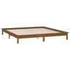Sengeramme med LED honningbrun 120x200 cm heltre