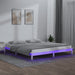 Sengeramme med LED hvit 140x200 cm heltre