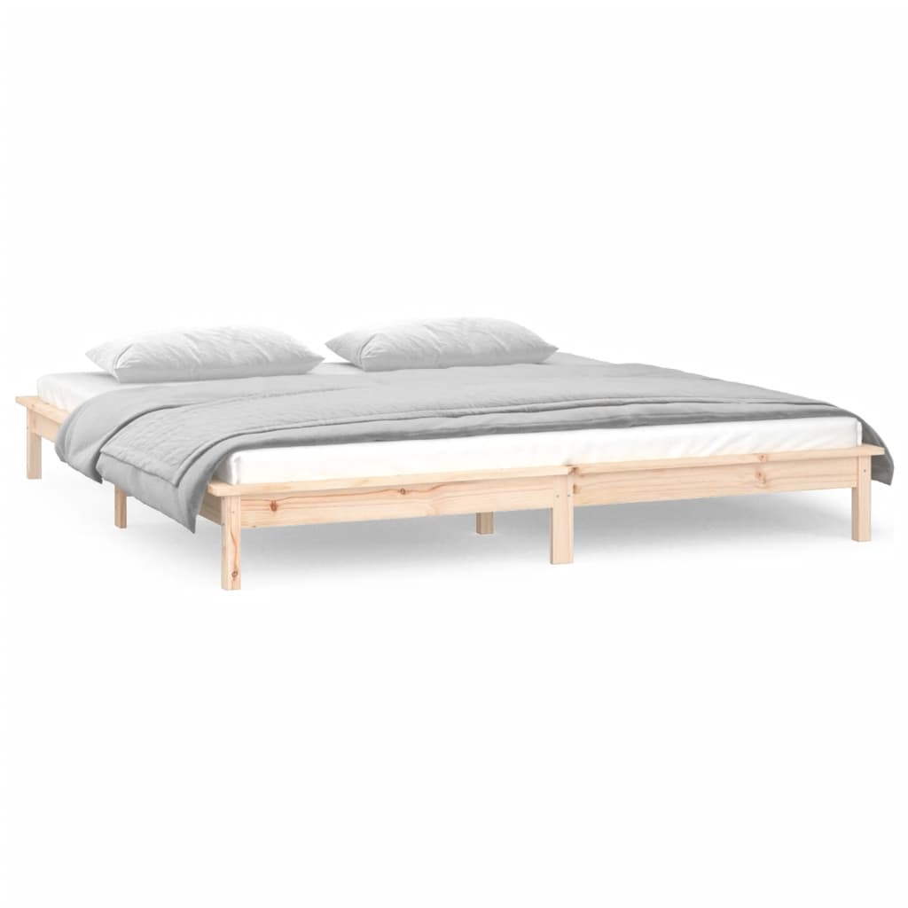 Sengeramme med LED 160x200 cm heltre