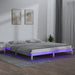 Sengeramme med LED hvit 160x200 cm heltre