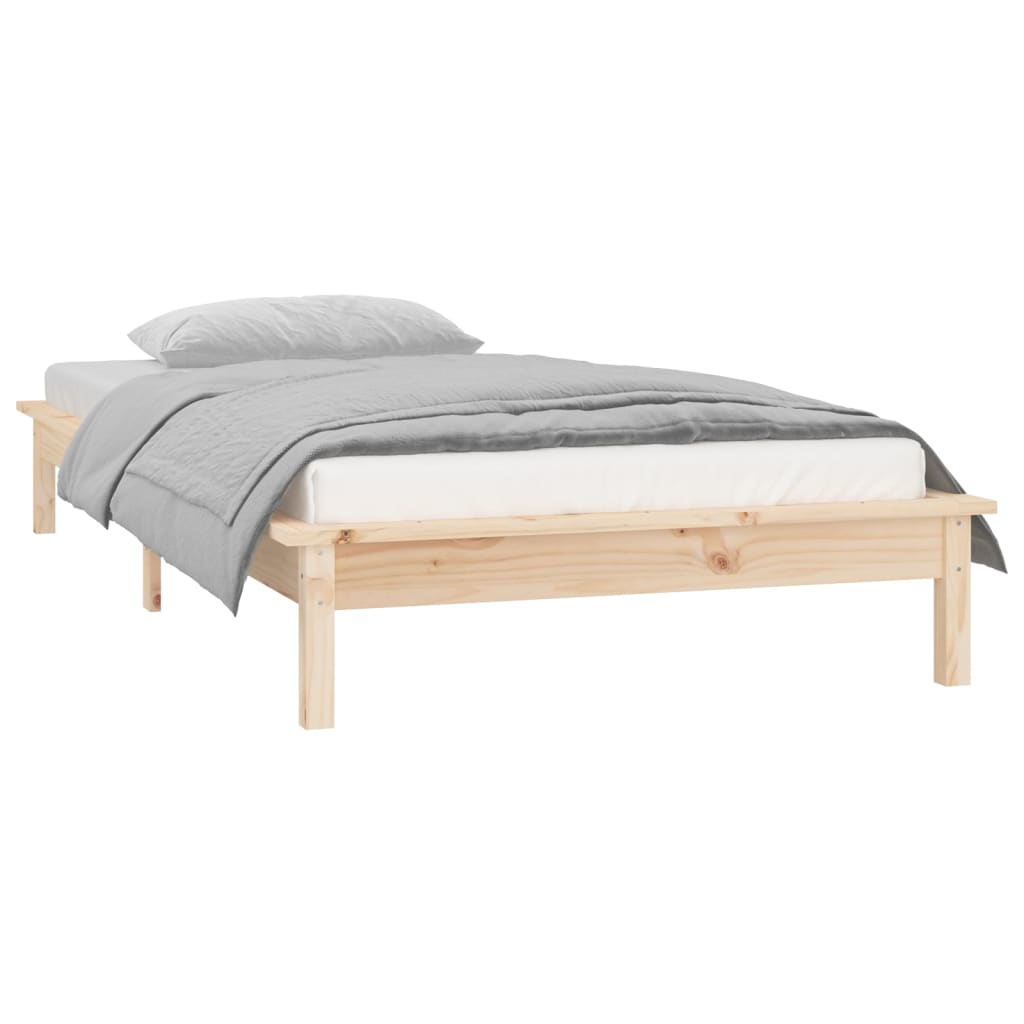Sengeramme med LED 90x190 cm Single heltre