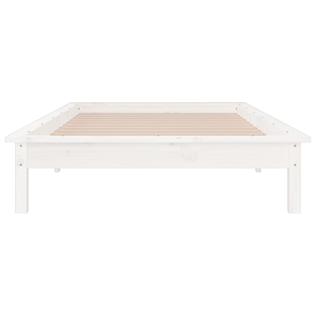 Sengeramme med LED hvit 90x190 cm Single heltre